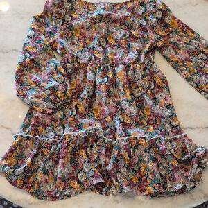 Girls Fall Floral Long Sleeve Kids Dress